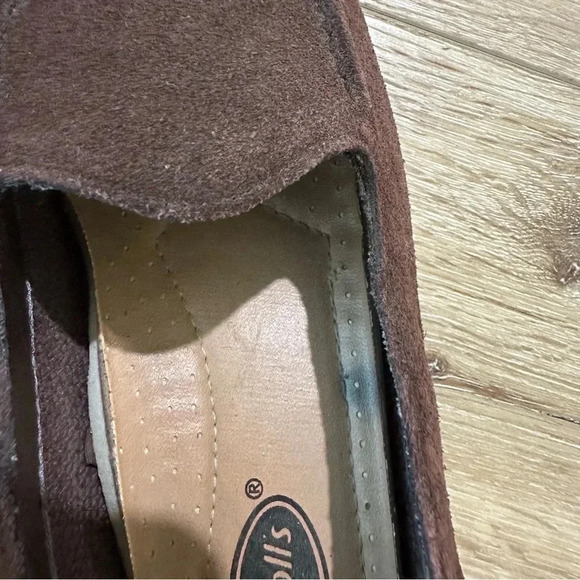 Dr. Scholl’s Diana Women’s Leather Suede Brown Slip-On Mule Loafers Size 9 GUC - Picture 5 of 9